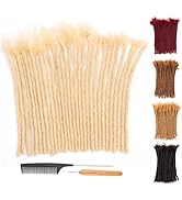 DAIXI 0.6cm Thickness #613 Blonde 8 Inch 60 Strands 100% Real Human Hair Dreadlock Extensions for...