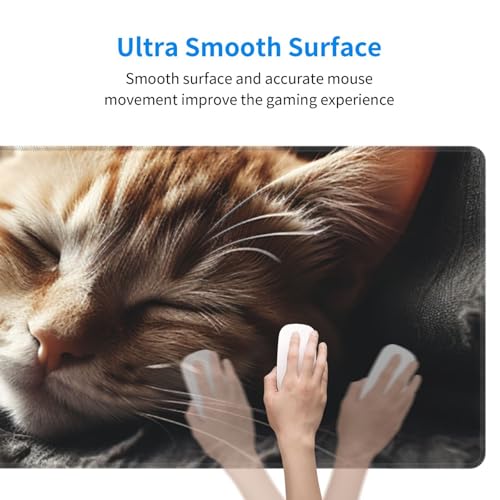 Tapis de souris de jeu grand format anti-glisse motif chaton - 3