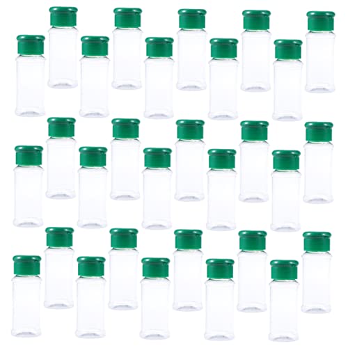 MOLUCKFU 25pcs Plastic Salt Bottle Spice Dispenser Pepper Shakers for Home Kitchen Bbq Grill Easy to Cle