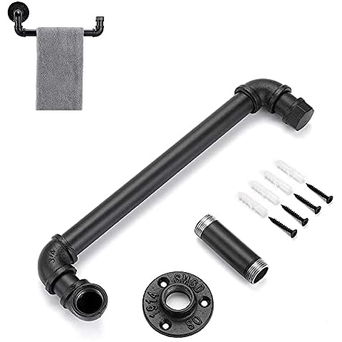 Pipe Towel Rack, Metal Pipe Towel Rack, Vintage Industrial Pipe Towel Holder, Industrial Pipe Towel Rail Holder, for Bathrooms, Bedrooms, Closets and Laundry Rooms, Offices, Wardrobes, Kitchens Cover