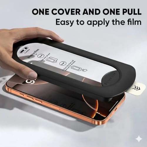 Image of EGOTUDE for iPhone 17 Pro Max Tempered Glass 9H Hardnes Edge-To-Edge Coverage Screen Guard Protector with Easy Fit Auto Dust Removal Kit
