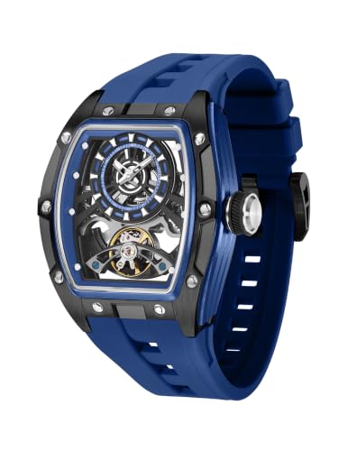 Image of French Connection Limited Edition | Stealth Series | Skeleton Dial | Stainless Steel Case | Premium Silicone Strap | Automatic Watch for Men - FCA48