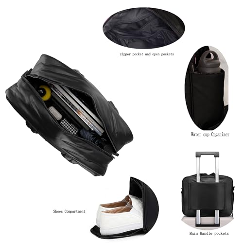 Travel Duffel Bag Quilted Nylon Weekender Bag Puffer Tote Bag3