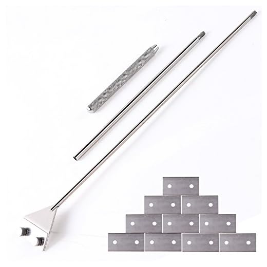 Stainless Steel Scraper Cleaner with 10 Right Angle Blades for Aquarium Fish Plant Glass Tank, 25.5 inches Length