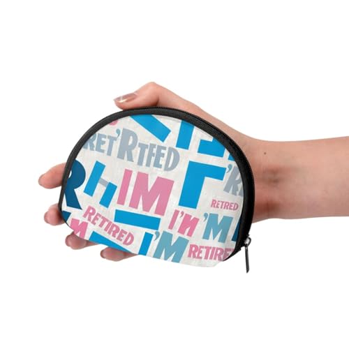 Portable Coin Purse I'M-Retired Mini Zippered Money Pouch Card Holder3