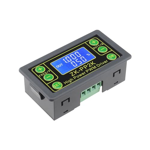 YINETTECH Controlador de Velocidad Del Motor PWM ZK-PP2K Generador de Frecuencia de Pulso PWM DC 3.3~30V 12V 24V Módulo de Ciclo de Frecuencia de Pulso LCD para Generador de Señal