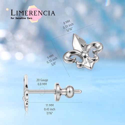 Limerencia F136 Hypoallergenic Implant Grade Cubic Zirconia Pure Titanium Studs,G23 Small Dainty Earrings for Women's Sensitive Ears2