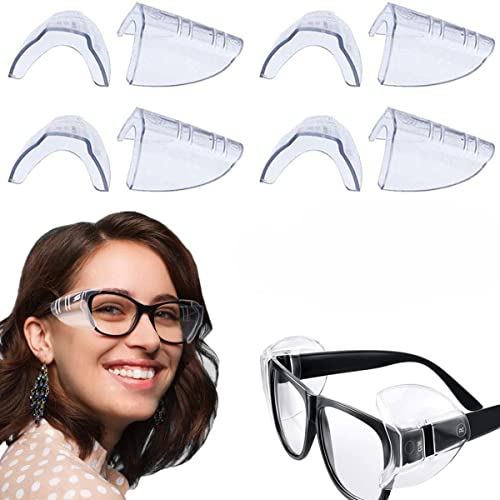 4 works Side Shields for Eyeglasses Safety Glasses Protection Flexible Transparent Clear Glasses Side Shields Slip on Side Shields for Small to Medium Eyeglasses - Image 4