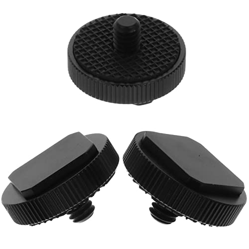 Yardenfun 3pcs Photography Accessories Set Tripod Screw Adapter Flash Shoe Mount Hot Shoe Mount Adapter Cold Shoe Flash Stand Adapter for Rig Adapter for Flash Holder Flash Suit Black Metal