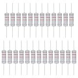Vous recevrez 25 résistances à film d'oxyde métallique ; résistance : 12 K Ohm ; puissance : 3 W/3 W ; tolérance : ± 5 % ; taille du corps : 17 x 6 mm (L x l) ; longueur totale : 70 mm ; Contenu : 25 résistances de ciment non inductives