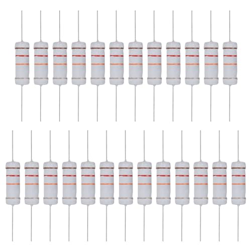 Image of sourcing map 25 Pcs 12K Ohm Resistor, 3 Watts 5% Tolerance Metal Oxide Film Resistor Axial Lead, Flame Proof for DIY Electronic Projects Circuits Experiments