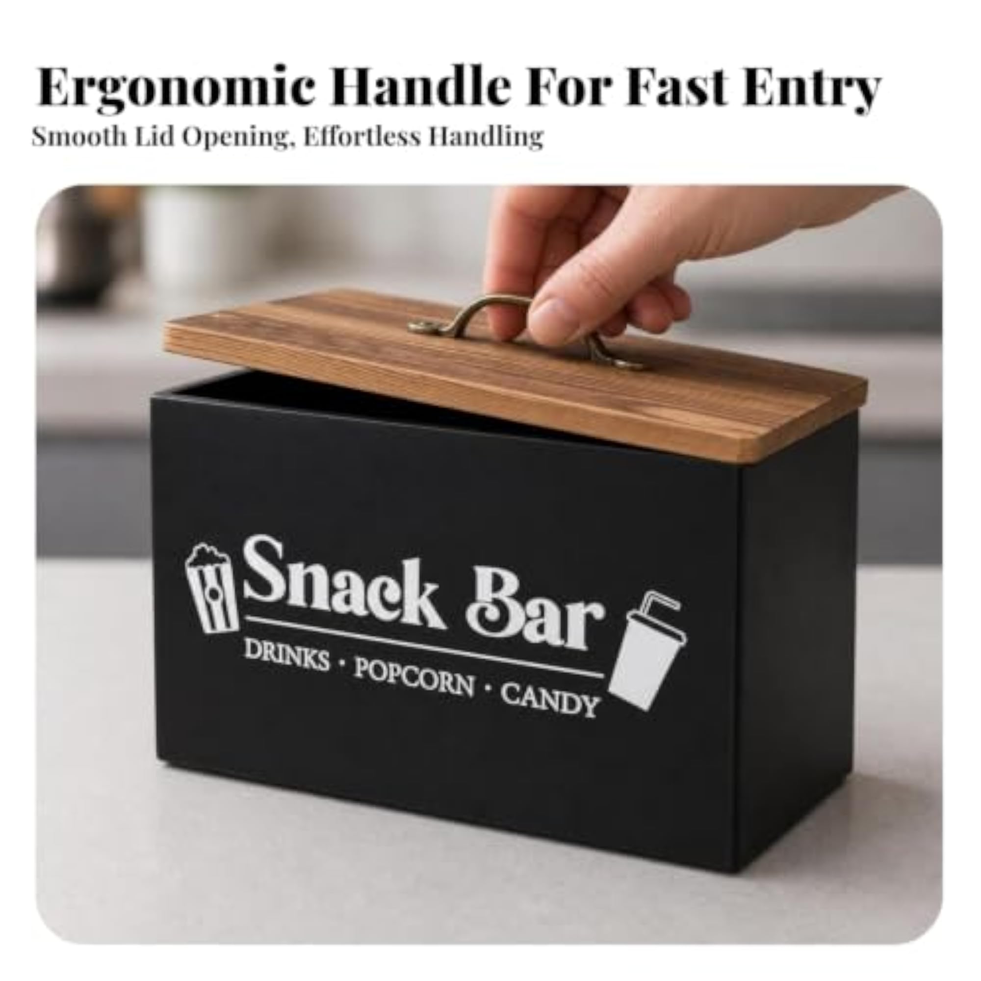 Portable Wooden Storage Box with Lid, Compact Organizer