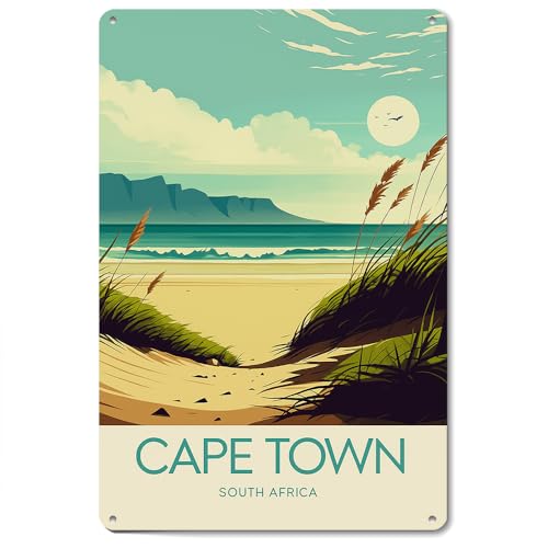 CXHDSY Cape Town Wall Decor Metal Sign 8x12 Inch