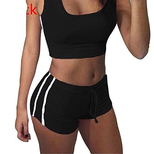 Juleya Juegos Yoga Mujer Bra + Shorts Traje de Deporte Mujer Chándal cómodo Suave Raya Tops Pantalones Deportivos Equipo de Gimnasia para Correr, Yoga y Ejercicio