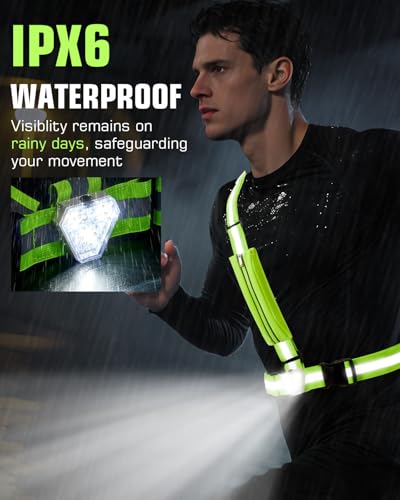 Zacro Correr Chaleco Reflectante con Bolsillo para Teléfono, 9Modos Alta Visibilidad Reflector Chaleco, Equipo USB Recargable para Correr/Ciclismo/Senderismo/Perros, Ajustable para Hombres y Mujeres - imagen 7