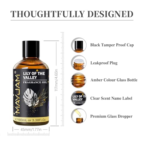 MAYJAM Maiglöckchenöl 100ml, Premium Maiglöckchen Duftöl für Ätherisches Öle Diffusor, Aromatherapie