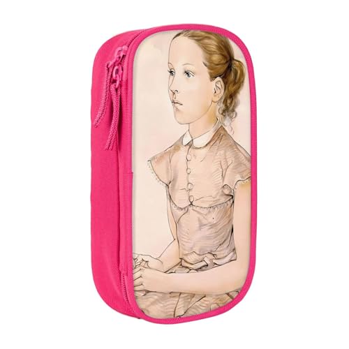 藤田嗣治有名絵画の複製「小さな女の子」ペンケース 文具 ファッション 収納 筆袋 多功能 中の高校生 軽い量 男女通用 鉛筆の箱 学生 児童 誕生日 入学 贈り物 包 収納包 Pink