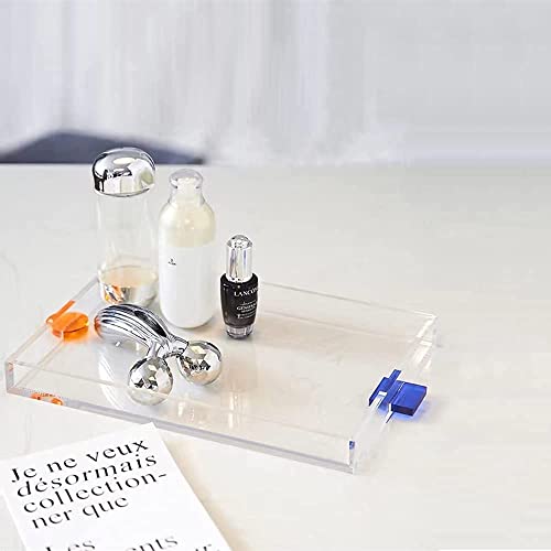 Chamiki Acrylic Decorative Tray, Decorative Accent Tray For Storage And Display，Blue And Orange #TOP7