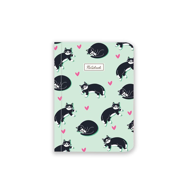Image of Hard Bound Size A6 Pocket Diary, 50 Pages, 100 GSM, Handy Pocket Notebook, Office & Personal Daily Planner, Hand Illustrations, Soft Cover, Digitally Printed - Cat - Pack of 1