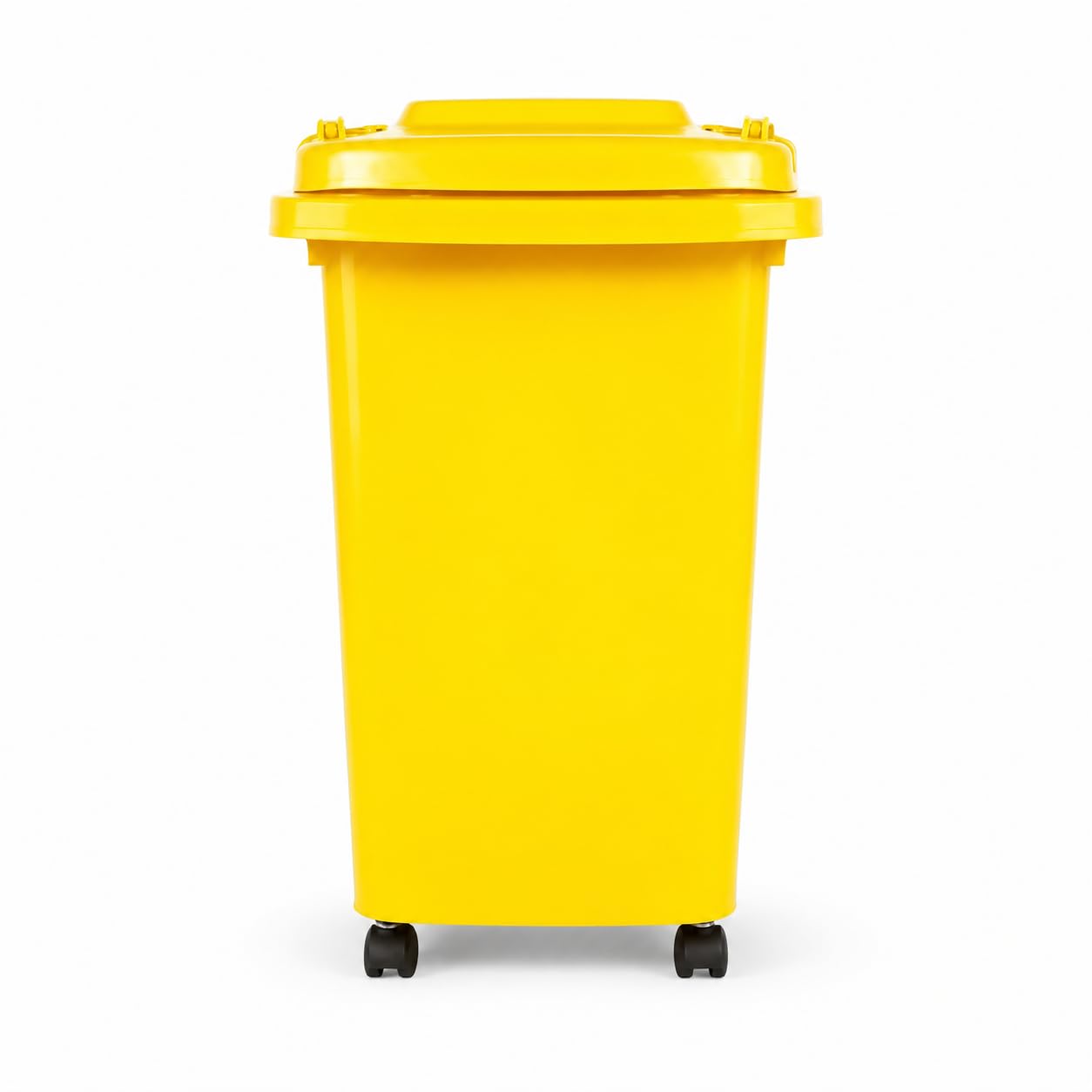 BURAKH Recycling Wheelie Bin Dustbin Rubbish Waste Trash Kitchen Home Office 30L 50L | Indoor Outdoor Rubbish Waste with Wheels | Recycling Food Dustbin Outdoor Wheelie Bin Green/Red (Yellow, 50L)