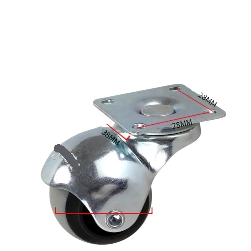 Roue pivotante sphérique en nylon de 1.5 pouces pour table basse lot de 4 pièces M8 M10