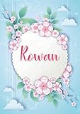  Rowan: Notebook A5  Personalized name Rowan  Birthday gift for women, girl, mom, sister, daughter ...  Design : hanging clouds  120 lined pages journal, small size A5 (ca. 6 x 9 inches)