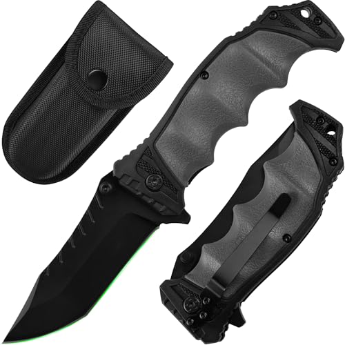 FULLHI Jagdmesser, 3,6\" 440C Stahlklinge, PP+TPR Griff EDC Messer mit Taschenclip Scharfes Camping Überlebens-Wandermesser für Männer, Frauen (Gray) FULLHI Jagdmesser, 3,6\" 440C Stahlklinge, PP+TPR Griff EDC Messer mit Taschenclip Scharfes Camping Überlebens-Wandermesser für Männer, Frauen (Gray)