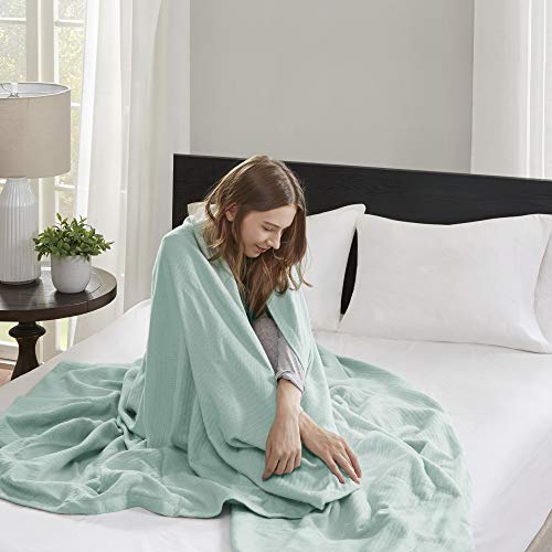 Madison Park Liquid Cotton Luxury Blanket Premium Soft Cozy 100% Ring Spun Cotton