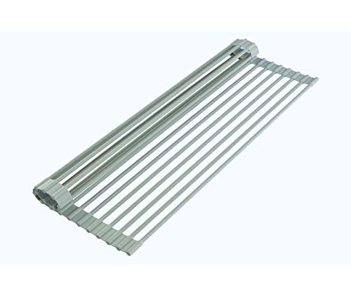 True & Tidy, Multi-Purpose Over The Sink Roll-Up Drying Rack, Dr-881, Gray #TOP3
