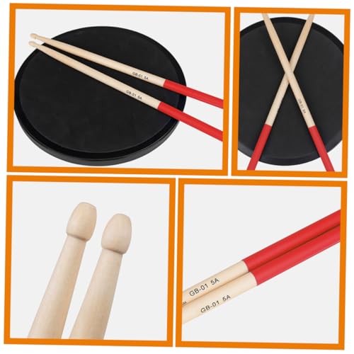 Baquetas para batería Vaguelly de madera de arce, color rojo, antideslizantes, para baterías electrónicas y acústicas, ideal para principiantes y expertos miniatura 4