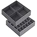 SONGMICS Unterwäsche Organizer, Ordnungssystem Kleiderschrank, 2er Set, Schubladen-Organizer, faltbar, Faltbox, Stoffbox, Aufbewahrungsbox für Unterwäsche, Socken und Krawatten, grau RUS002G01