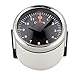 Aramox 52mm Clock Gauge,Universal 0‑12 Hourmeter Clock Instrument Panel Gauges Display Red Backlight for Car Boat Yacht(Black Dial Silver Frame)
