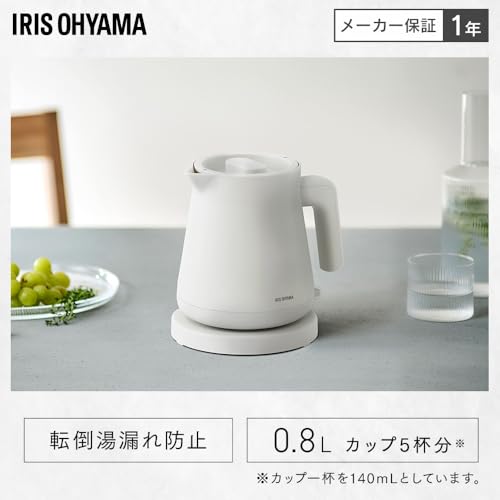 アイリスオーヤマ(IRIS OHYAMA) 電気ケトル 800ml IBKT-800-W の商品画像 1
