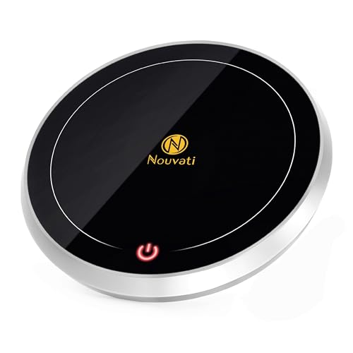 Nouvati Mug Warmer/Candle Warmer (Silver): Excellent Heating, 2 Heating Modes, Safety Features, Sleek Design; Coffee Warmer for Desk Auto Shut-Off, Milk Warmer, Tea Warmer