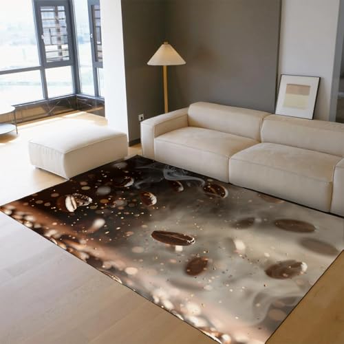 Tapis de salon moderne lavable en machine marron 180x240
