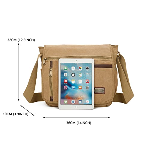 Messenger Bag For Man,Canvas Satchel Bag Crossbody Bag Shoulder Bag Vintage 14 Inch2