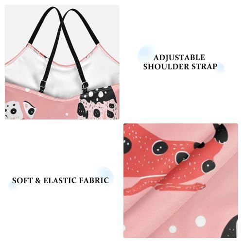 Cute Dalmatians Girls One Piece Swimsuits Dachshunds Sport Halter Swimwear Beach Bathing Suit 3T3