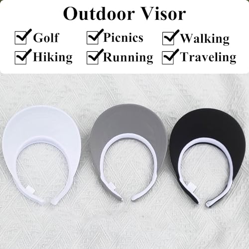Image of 2 Pack Visor Women Men Sun Hat Clip On Visors Adjustable Sport Wide Brim Cap