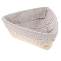 BIUDECO 2er Set Dreieckige Gärkörbchen Rattan - Brot Gärkörbe Mit Leinen Für Sauerteig