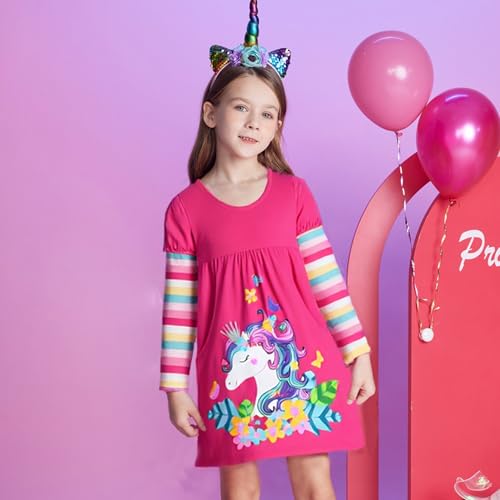 VIKITA Girls Winter Dresses - Long Sleeve Toddler Clothes for Party and Casual Occasions, 3-12 Years2