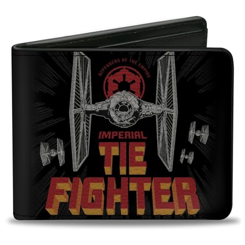 Wallet Bifold PU Star Wars Imperial TIE Fighter Ad Black Gray Red Orange