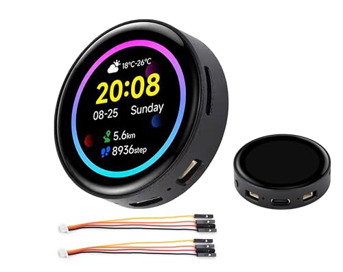 Image of ESP32-S3 1.43inch AMOLED Display Development Board, 466x466 Resolution 16.7M Color QSPI Interface, ESP32 with Capacitive Touch AMOLED Round LCD, Support 2.4 GHz Wi-Fi and BLE 5, with CNC Metal Case