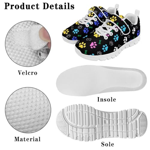 Kid Boys Girls Running Shoe Breathable Anti-Skid Walking Sneakers Fashion Cute Lightweight Elastic Travel Shoes for Christmas Party US 11-15 White Sole4