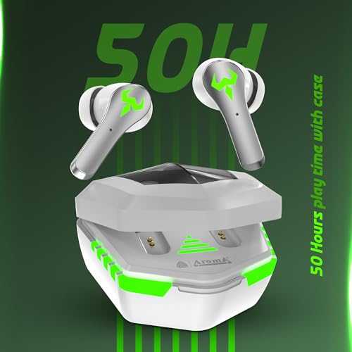 Image of AROMA NB126 Axis Upto 50 Hours Playtime* Fast Charging RGB 45Ms Latency True Wireless Bluetooth v5.4 Gaming Earbuds