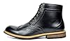 Bruno Marc Men's Leather Brogue Ankle Boots Classic Lace Up Dress Boots for Casual or Formal Wear,Size 9.5,Black,BERGEN-01 #2