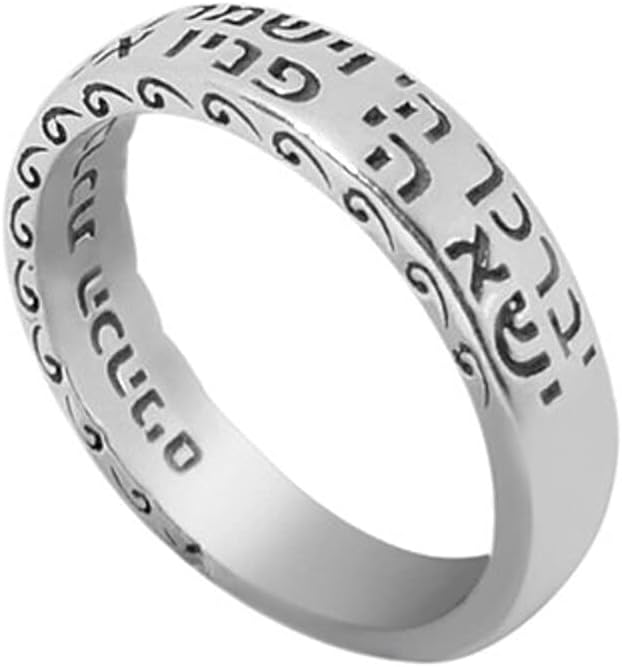 Handmade Kabbalah Birkat Kohanim Prayer Priestly Blessing Ring in 925 Sterling Silver Jewish Jewelry Size 5 to 12 Jewelry