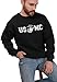Marine Corps Men's Sweatshirts Crewneck USMC Logo Globe in Center Military Sweatshirt Black, Medium