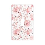 Aneyhoz Flower Singe Toggle Light Switch Cover Decorative Pink Wall Plate Girls 1 Gang 4.5 inches x