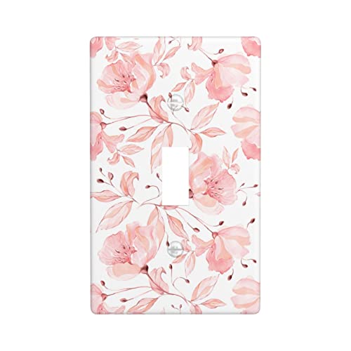Aneyhoz Flower Singe Toggle Light Switch Cover Decorative Pink Wall Plate Girls 1 Gang 4.5 Inches X 2.76 Inches, Kj556 #TOP8