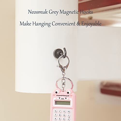 Image of Neosmuk Magnetic Hooks for Cruise Cabins, 30lb Heavy Duty, Grey, 6 Pack | Heavy Duty Strong Magnet Hook, Cruise Essentials 2026 for Hanging, Metal Wall Refrigerator Hangers